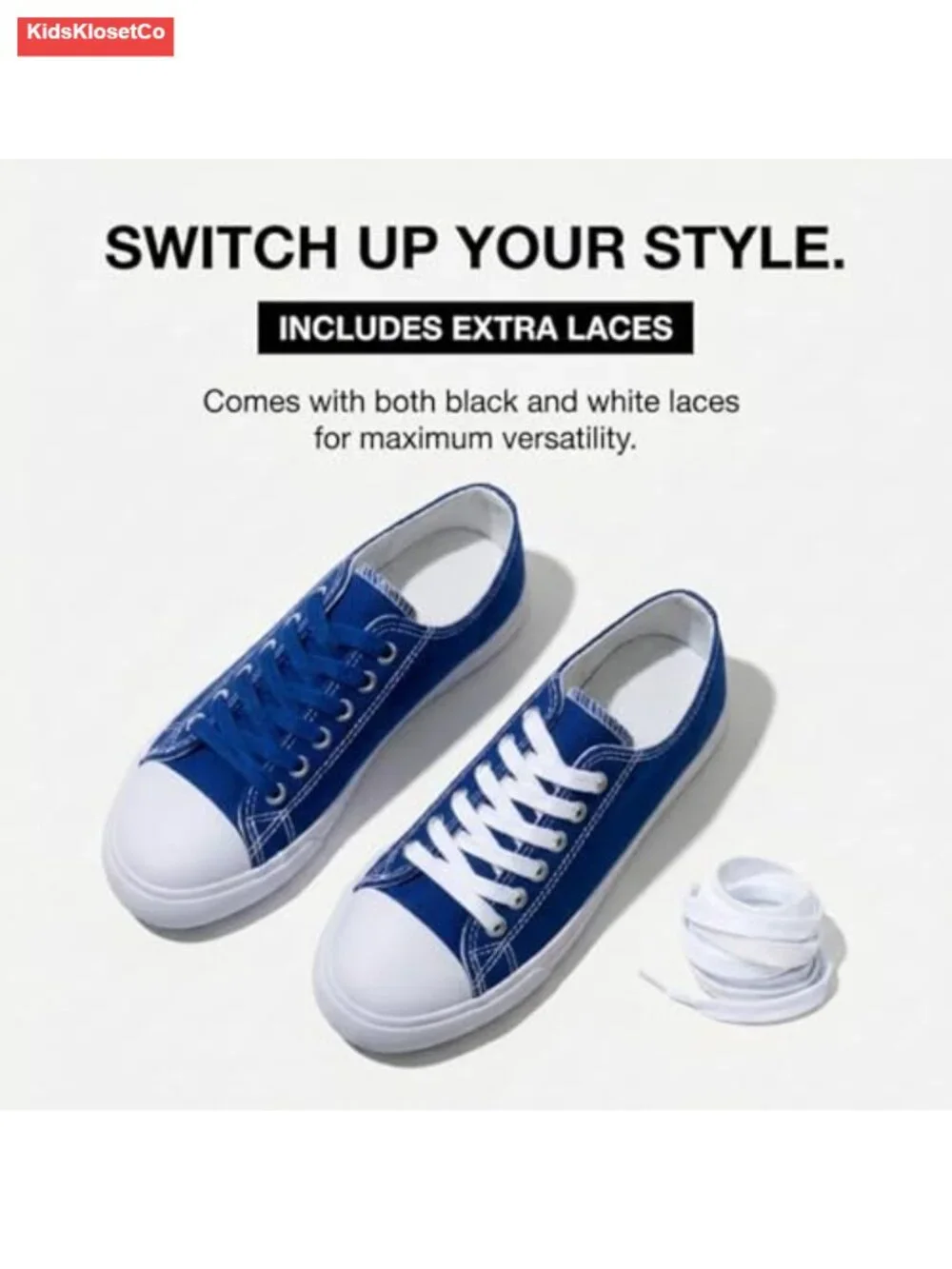 Kids Canvas Low Top Sneakers with Extra Laces